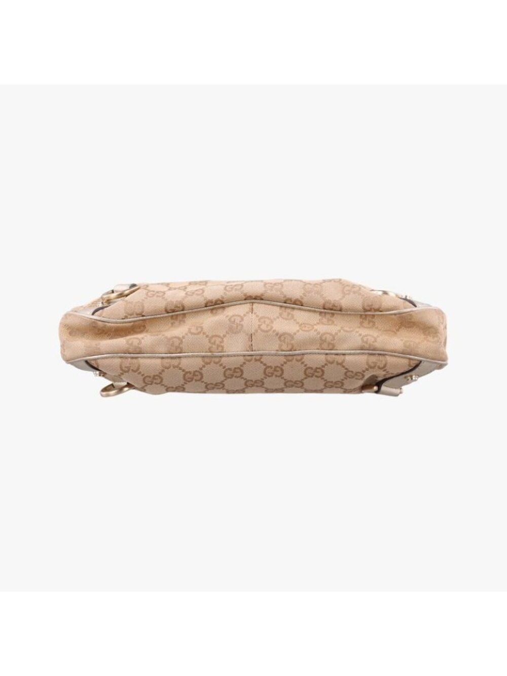 Gucci GG Pattern Beige Gold Canvas Leather Messenger Bag - Picture 3 of 16